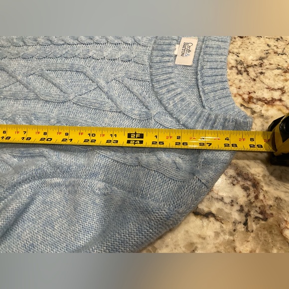 Plus Size 1X Croft & Barrow Cable Knit Crewneck Sweater — Light Blue - Picture 9 of 9